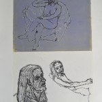 Monotype with Ink Drawing